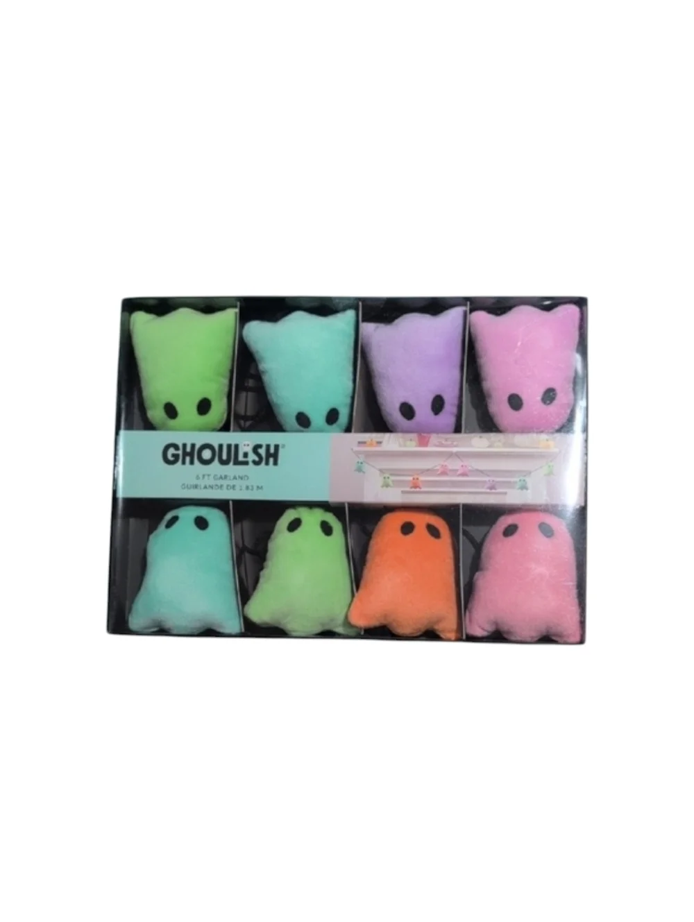Goulish Plush Ghosts Halloween 6 Ft Garland